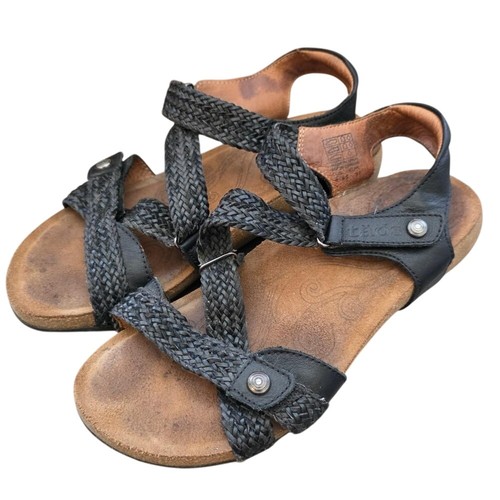 Taos black leather woven - black,