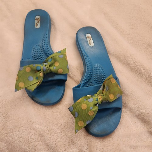 Oka turquoise slide sandals - oka-b,