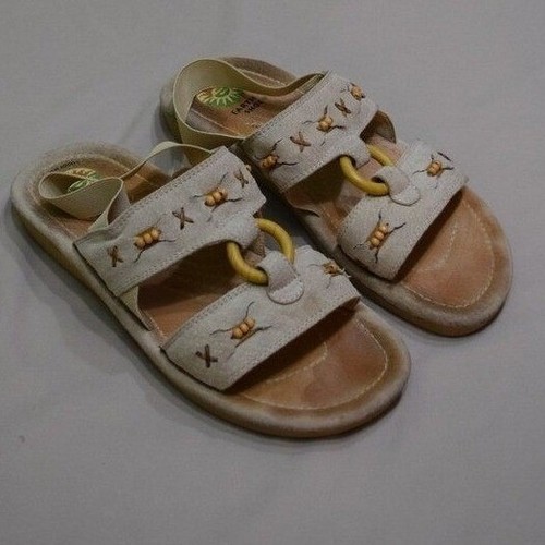 Earth shoe beaded leather - earth,