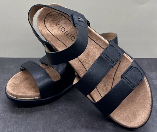 Vionic colleen black leather - black,