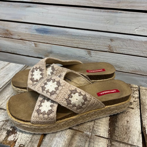 Unionbay tan crochet platform - unionbay,